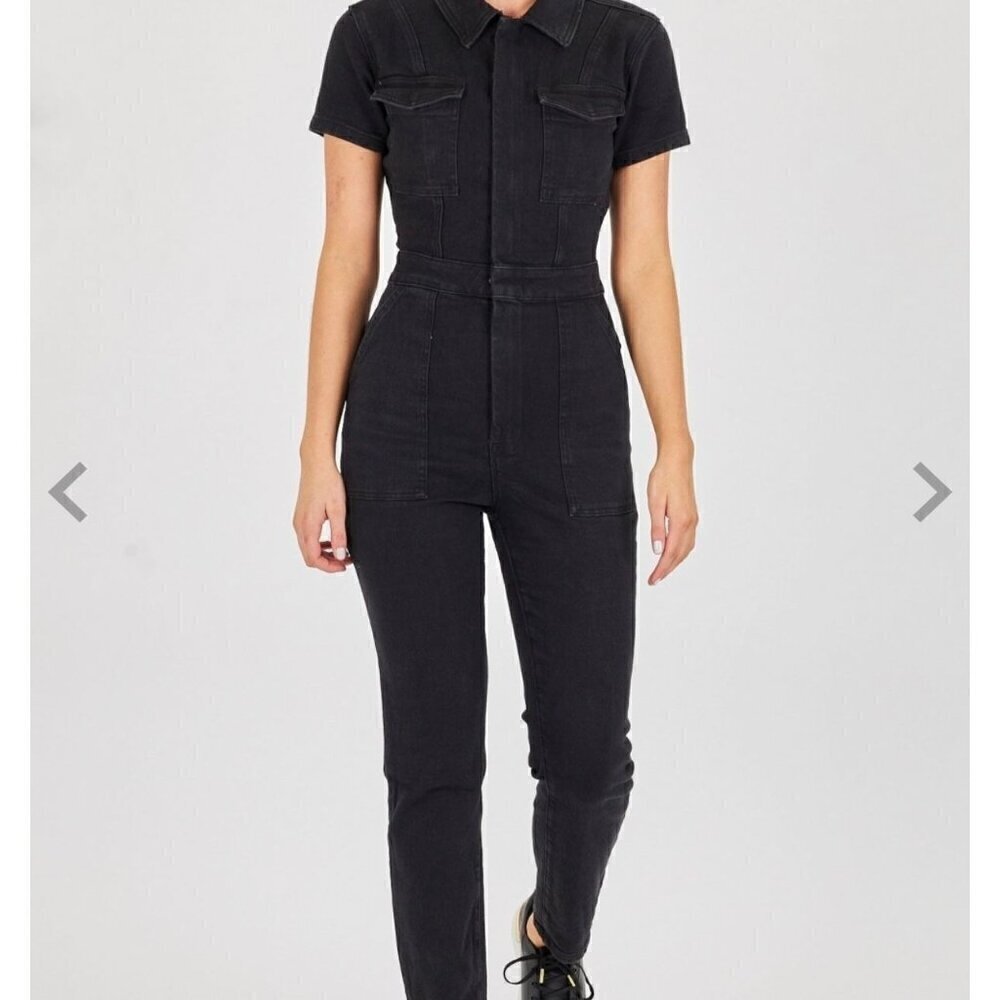 NWT Good American Black Fit For Success Jumpsuit - Size 1 (Small)